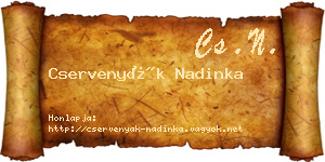 Cservenyák Nadinka névjegykártya